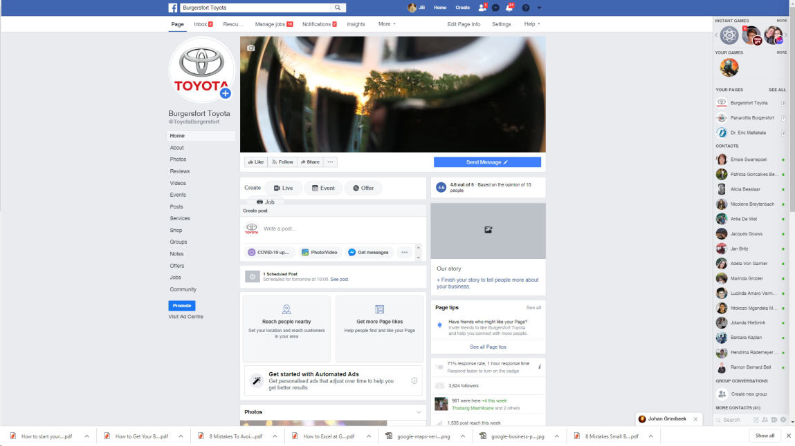 Burgersfort Toyota facebook page